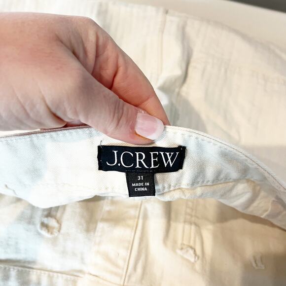 J. Crew Textured Denim Mini Skirt Gold Buttons Ecru Cream 31 / 12 - Picture 4 of 8